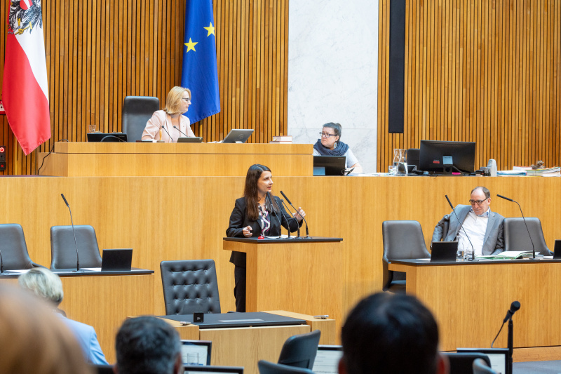 Am Rednerpult Nationalratsabgeordnete Meri Disoski (GRÜNE)