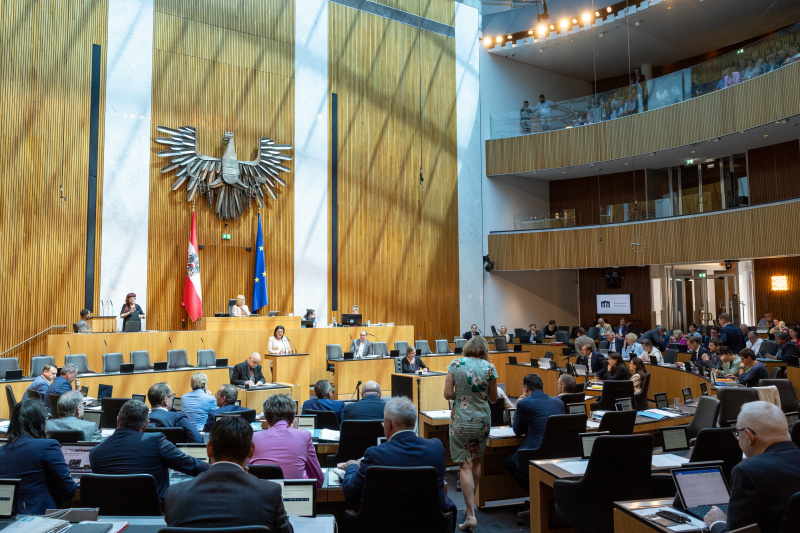 Am Rednerpult Nationalratsabgeordnete Elisabeth Pfurtscheller (ÖVP)