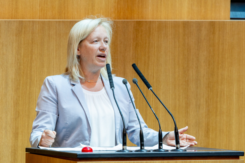 Am Rednerpult Nationalratsabgeordnete Verena Nussbaum (SPÖ)