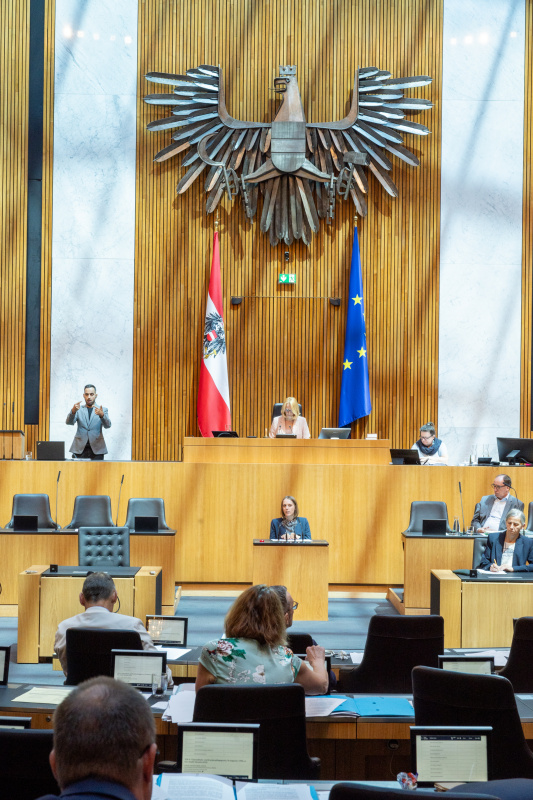 Am Rednerpult Nationalratsabgeordnete Kira Grünberg (ÖVP)