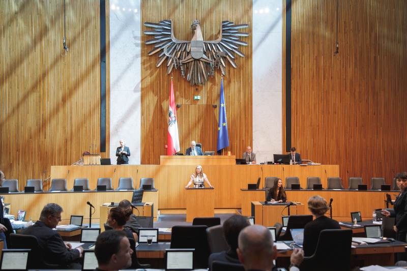 Am Rednerpult Nationalratsabgeordnete Eva-Maria Himmelbauer (ÖVP)