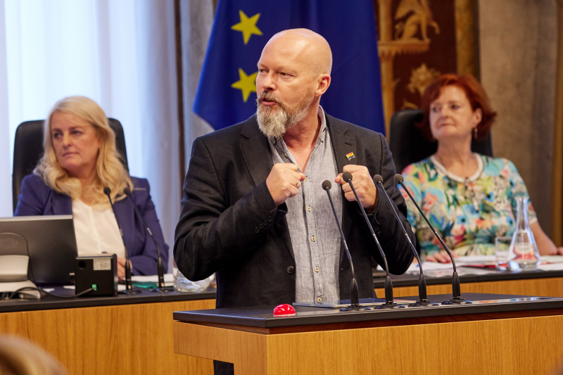Am Rednerpult Vorsitzender der Bundesratsfraktion Marco Schreuder (GRÜNE)