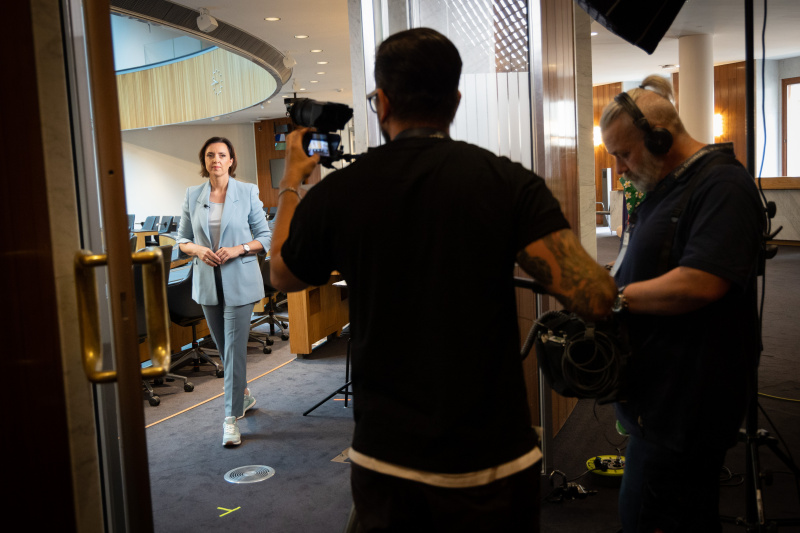 Dreh mit der Journalistin Susanne Schnabl