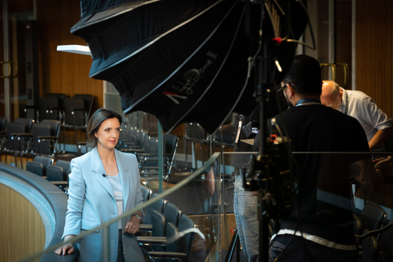 Dreh mit der Journalistin Susanne Schnabl