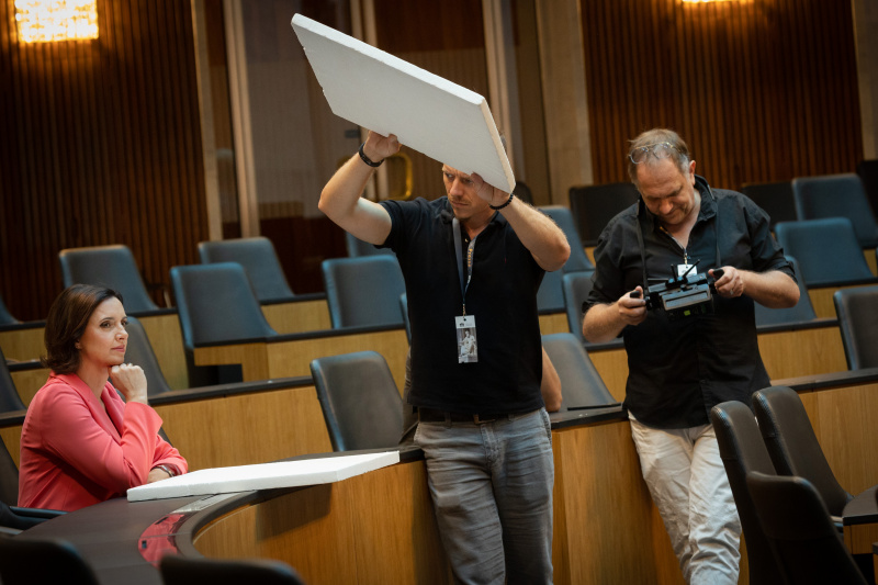 Dreh mit der Journalistin Susanne Schnabl