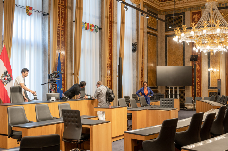 Dreh mit der Journalistin Susanne Schnabl