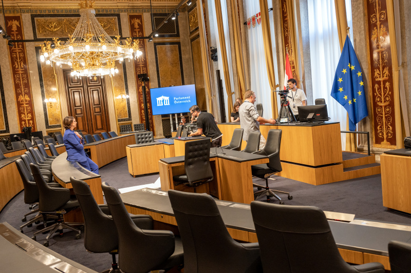 Dreh mit der Journalistin Susanne Schnabl