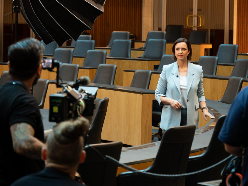 Dreh mit der Journalistin Susanne Schnabl