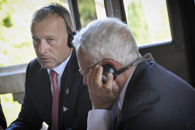 Pressegespräch. Präsident des slowakischen Nationalrates Boris Kollár