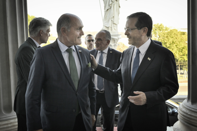 Von links: Nationalratspräsident Wolfgang Sobotka (ÖVP), Staatspräsident von Israel Jtizchak Herzog