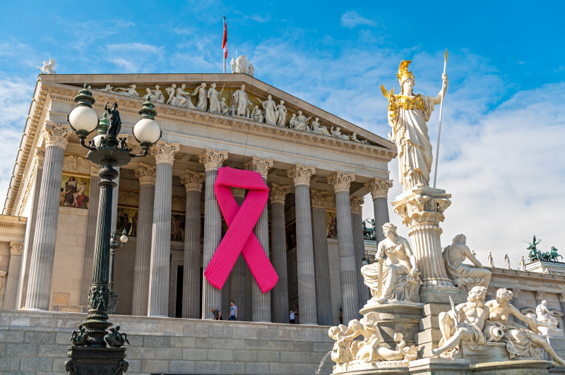 Pink Ribbon am Parlamentsgebäude