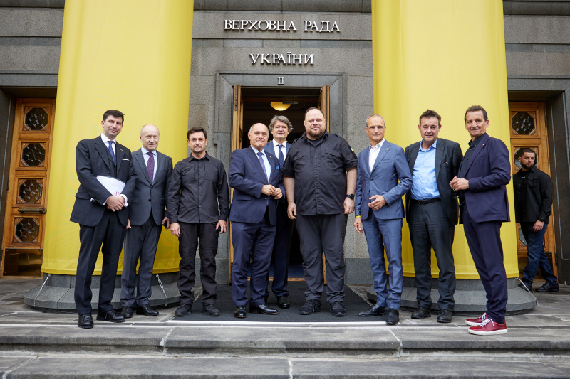 Von links: Nationalratspräsident Wolfgang Sobotka (ÖVP), Vorsitzender der Werchowna Rada der Ukraine Ruslan Stefanchuk