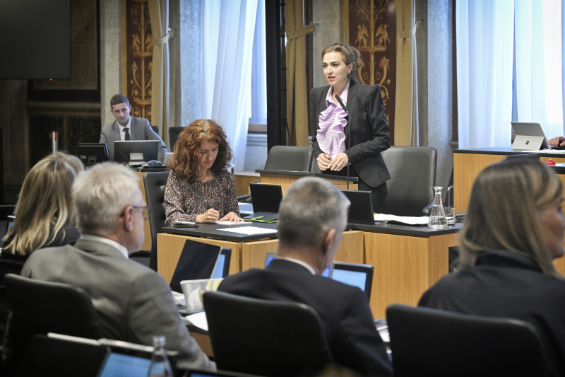 Am Rednerpult: Justizministerin Alma Zadic (GRÜNE)