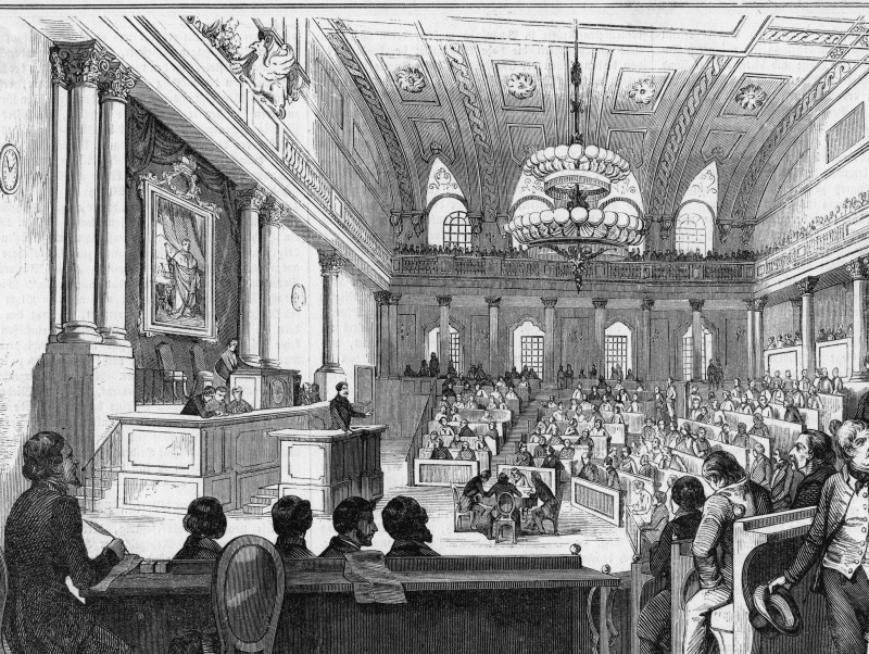 1. Sitzung der österreichischen Reichsversammlung in der k. k. Reitschule in Wien 