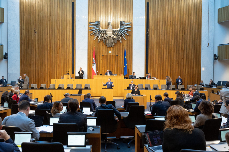 Blick Richtung Sitzungsteilnehmer:innen.