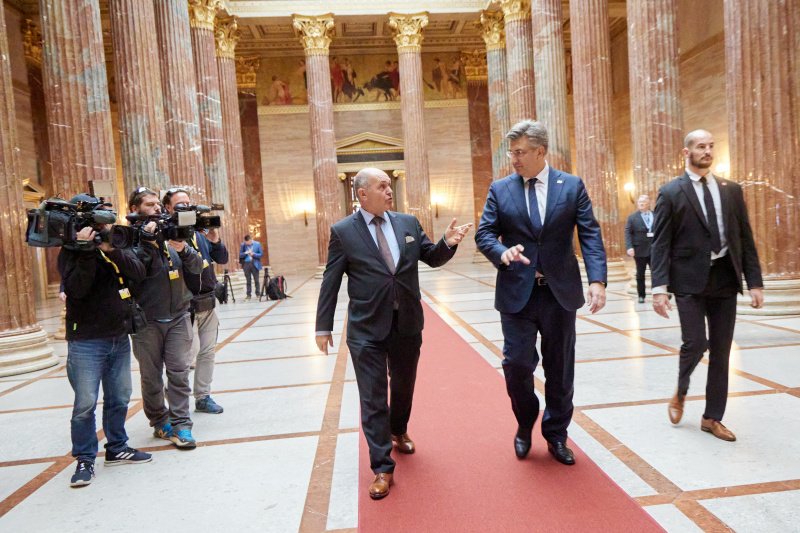 Von links: Nationalratspräsident Wolfgang Sobotka (ÖVP), Kroatischer Premierminister Andrej Plenković