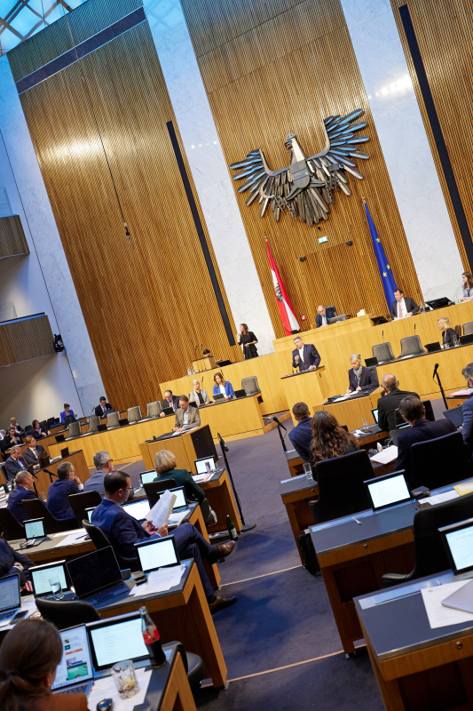 Am Rednerpult Nationalratsabgeordneter Jörg Leichtfried (SPÖ)
