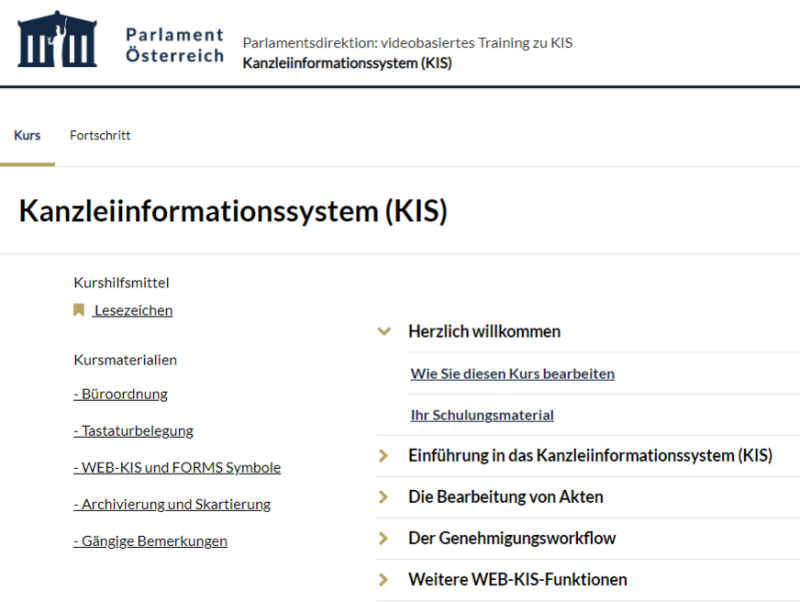 E-Learning für das Kanzleiinformationssystem (KIS)