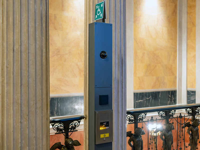 safe meeting points in the stairwells for people who cannot escape up the stairs on their own