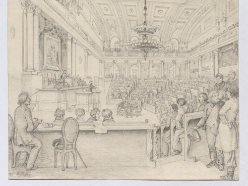 Sitzung des Reichstags in der Winterreitschule in Wien im Juli 1848