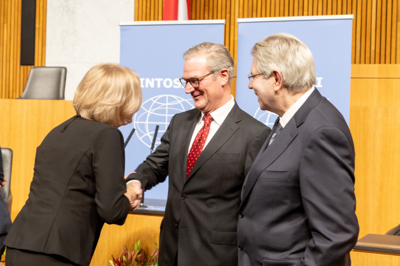 From the left: President of the Austrian Court of Audit and INTOSAI Secretary General Margit Kraker, resident of the Bundesrechnungshof Germany Kay Scheller, Comptroller General of the United States and Vice-Chair of the INTOSAI Policy Gene Dodaro -Finance and Administration Committee