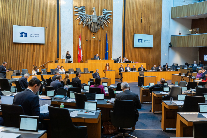 Am Rednerpult Nationalratsabgeordnete Karin Doppelbauer (NEOS)