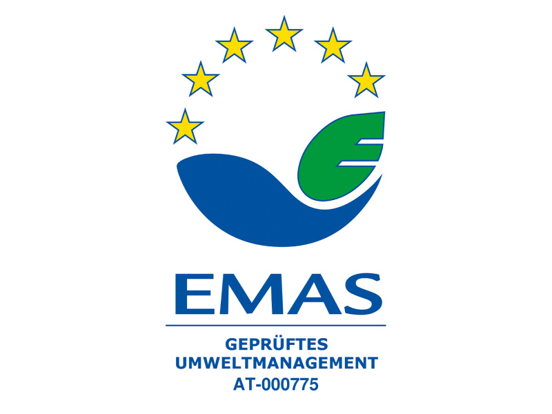 Logo der EMAS mit Regestrierungsnummer
