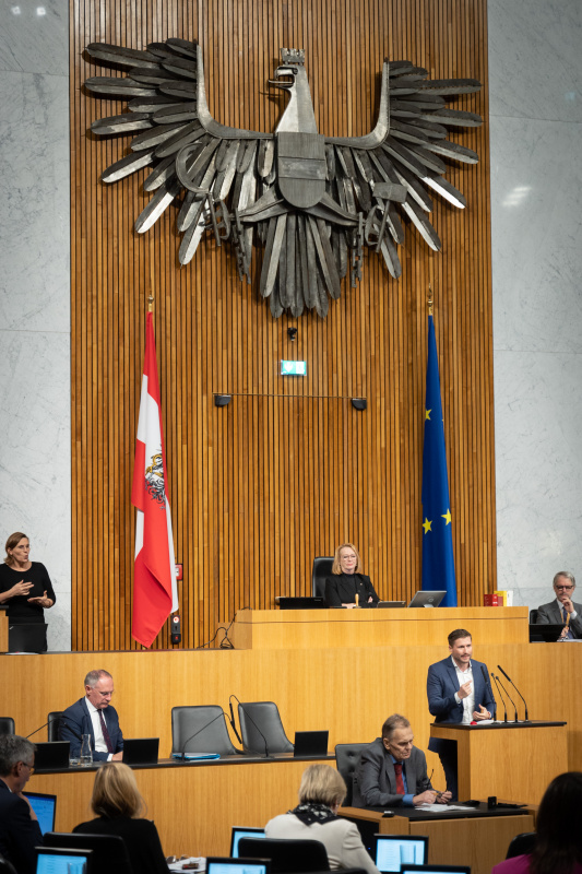  Am Rednerpult Nationalratsabgeordneter David Stögmüller (GRÜNE)