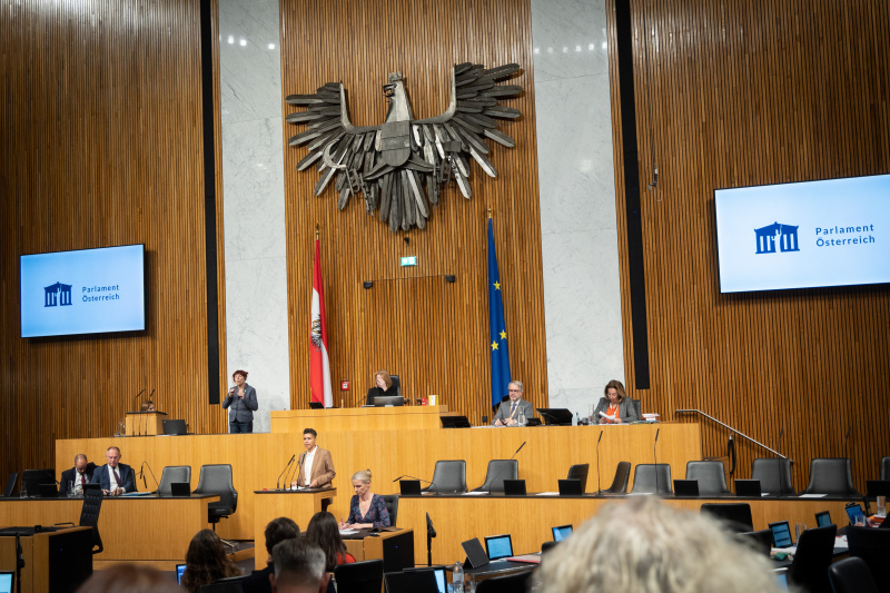 Am Rednerpult Nationalratsabgeordnete Faika El-Nagashi (GRÜNE)