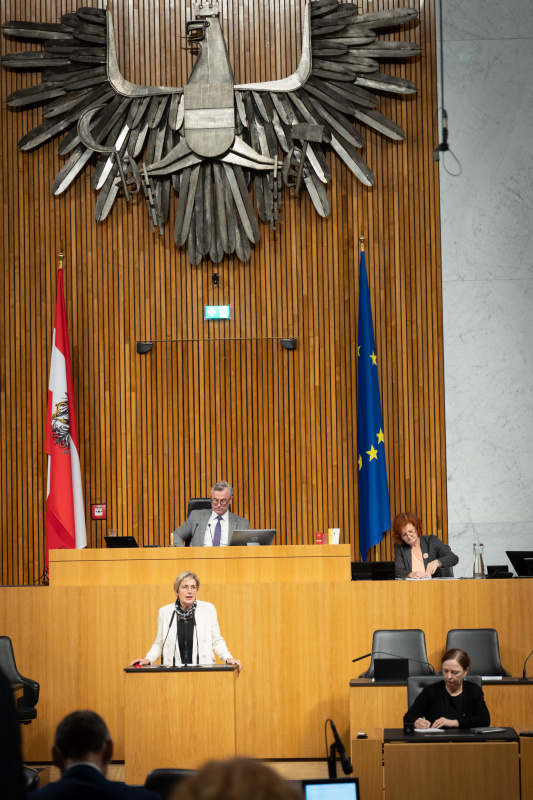 Am Rednerpult Nationalratsabgeordnete Michaela Steinacker (ÖVP)