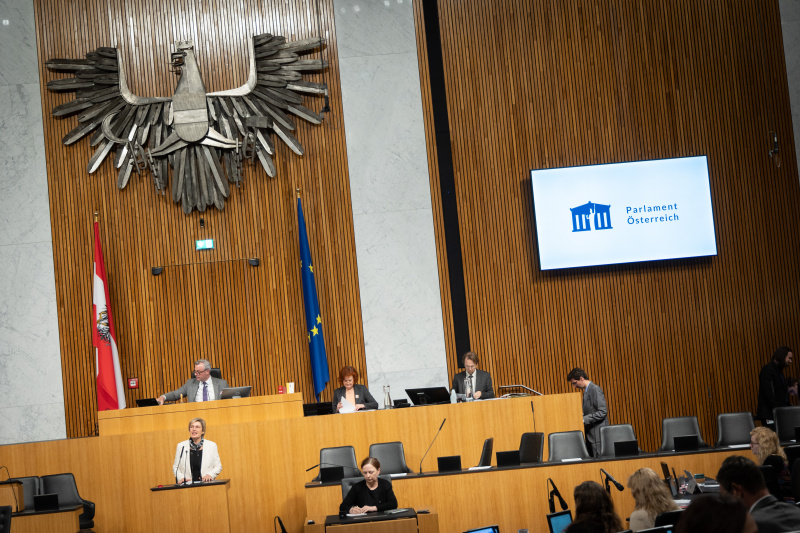 Am Rednerpult Nationalratsabgeordnete Michaela Steinacker (ÖVP)