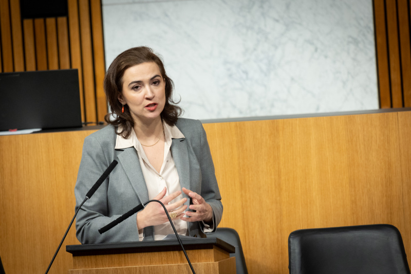 Am Wort Justizministerin Alma Zadic (GRÜNE)