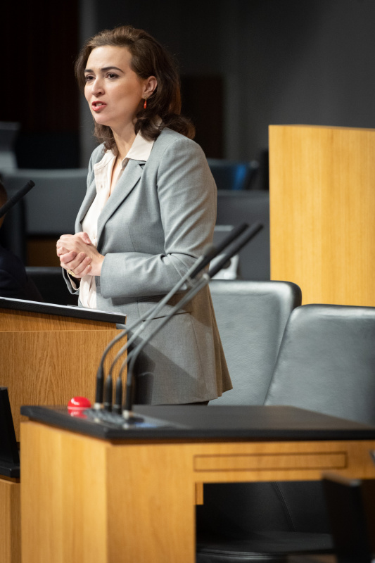 Am Wort Justizministerin Alma Zadic (GRÜNE)