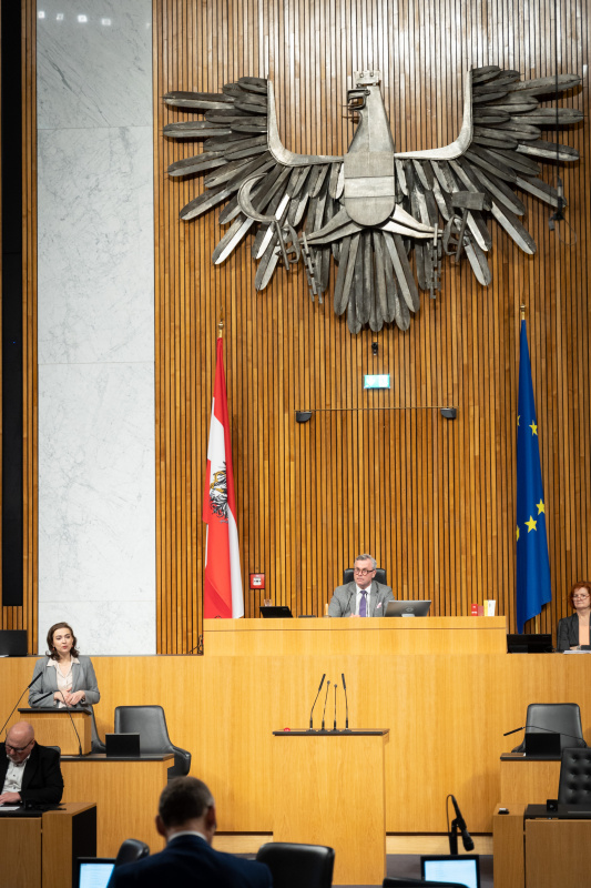 Am Wort Justizministerin Alma Zadic (GRÜNE)