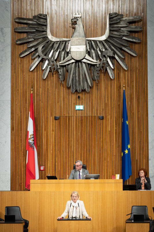 Am Rednerpult Nationalratsabgeordnete Bettina Rausch-Amon (ÖVP)