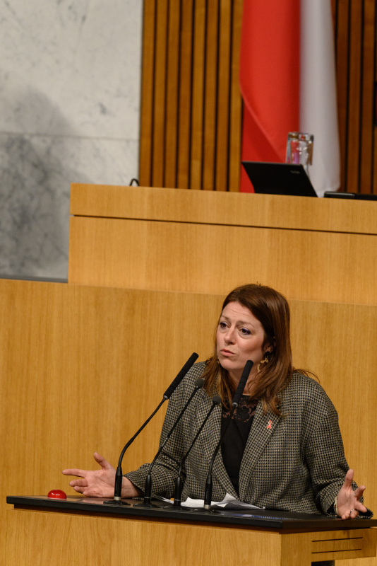 Am Rednerpult Nationalratsabgeordnete Katharina Kucharowits (SPÖ)