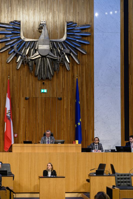 Am Rednerpult Nationalratsabgeordnete Kira Grünberg (ÖVP)