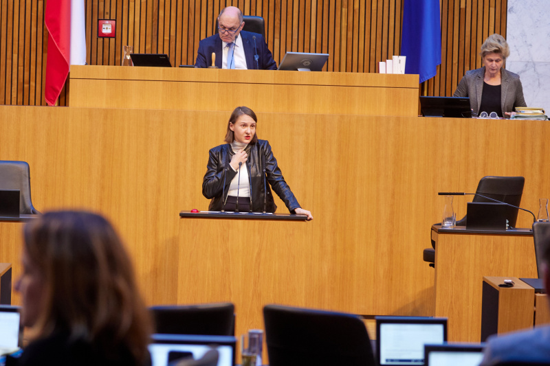 Am Rednerpult Nationalratsabgeordnete Katharina Werner (NEOS)