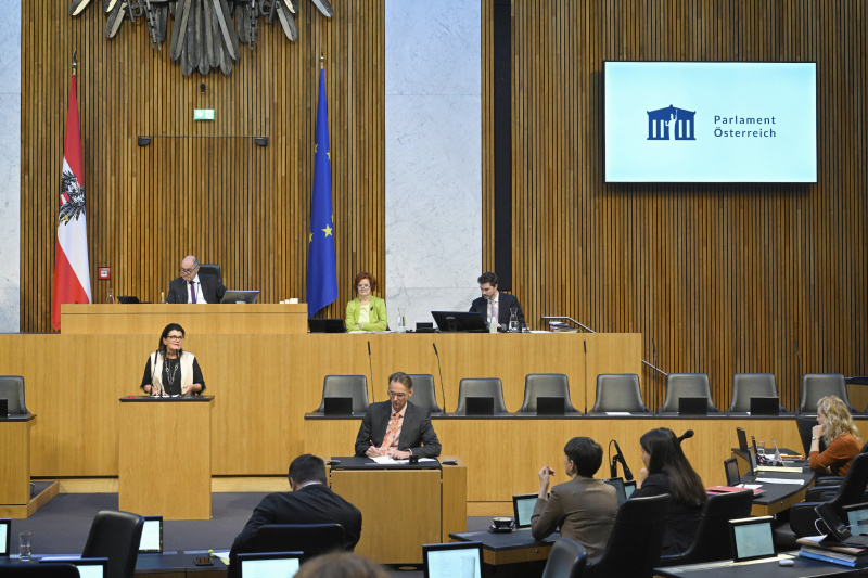 Am Rednerpult Nationalratsabgeordnete Elisabeth Pfurtscheller (ÖVP)