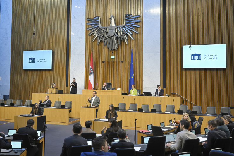 Am Rednerpult Nationalratsabgeordneter Christian Hafenecker (FPÖ)