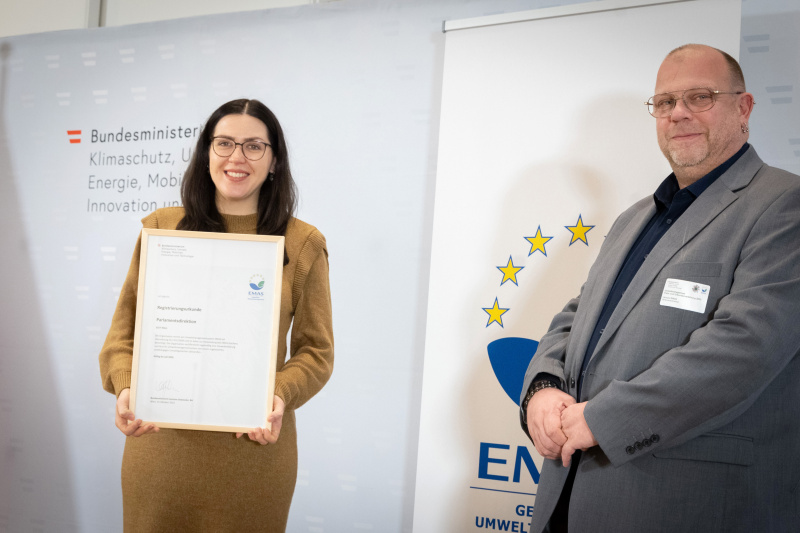 Eva Szigeti, Umweltbeauftragte Parlamentsdirektion, Gerhard Zach, Umweltteam Parlamentsdirektion