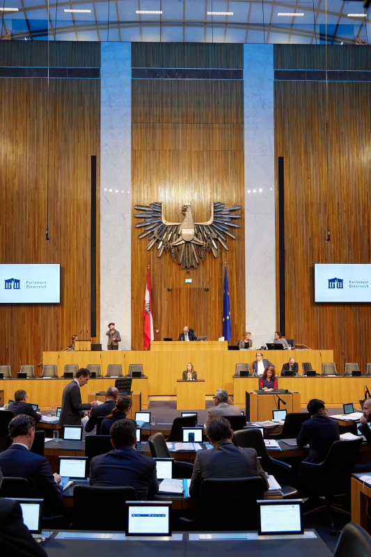 Am Rednerpult Nationalratsabgeordnete Kira Grünbaum (ÖVP)