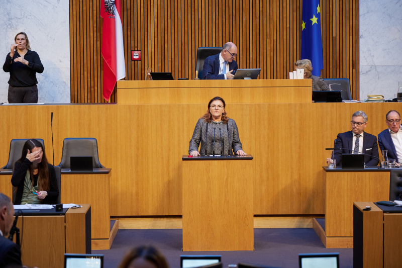 Am Rednerpult Nationalratsabgeordnete Alexandra Tanda (ÖVP)