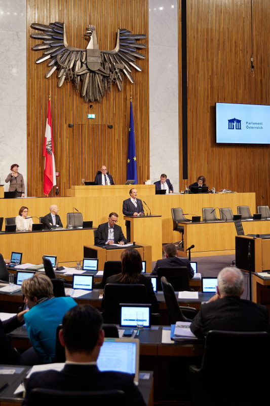 Am Rednerpult Nationalratsabgeordneter Christoph Stark (ÖVP)