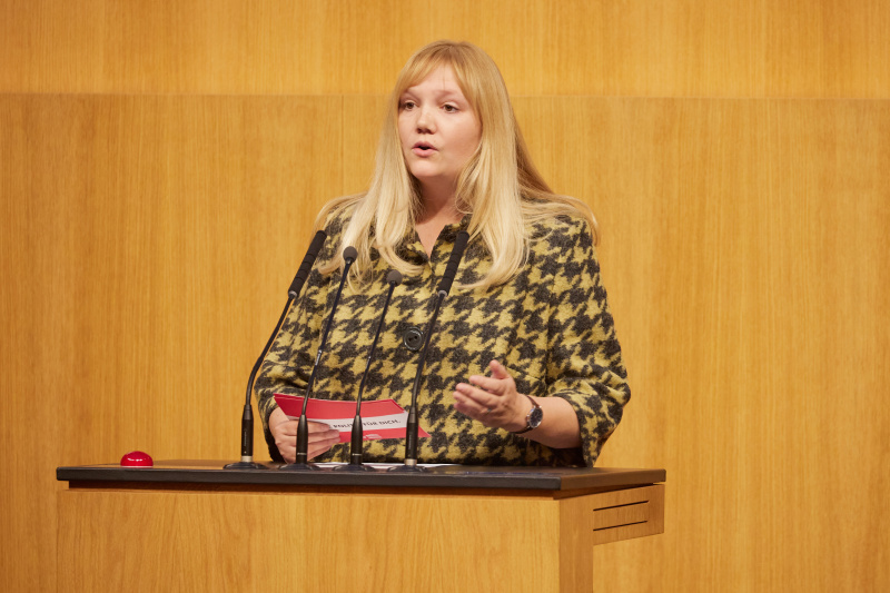 Am Rednerpult Nationalratsabgeordnete Elisabeth Feichtinger (SPÖ)
