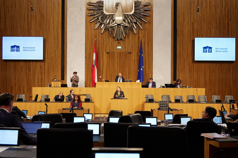 Am Rednerpult Nationalratsabgeordnete Karin Doppelbauer (NEOS)