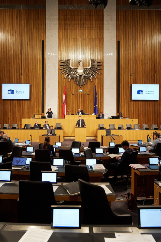 Am Rednerpult Nationalratsabgeordneter Johannes Schmuckenschlager (ÖVP)