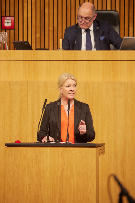 Am Rednerpult Nationalratsabgeordnete Irene Neumann-Hartberger (ÖVP)