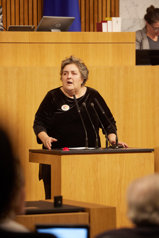 Am Rednerpult Nationalratsabgeordnete Eva Blimlinger (GRÜNE)