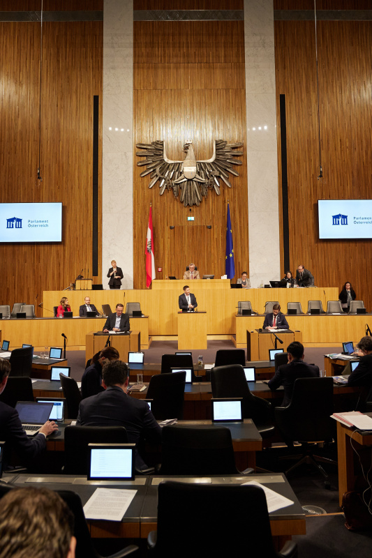 Am Rednerpult Nationalratsabgeordneter David Stögmüller (GRÜNE)